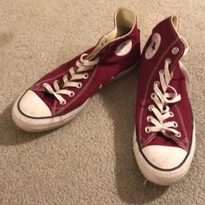 Maroon Hi Top Converse